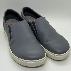 Birkenstock Oswego grey leather slip on sneakers EU 39 Regular (wide)